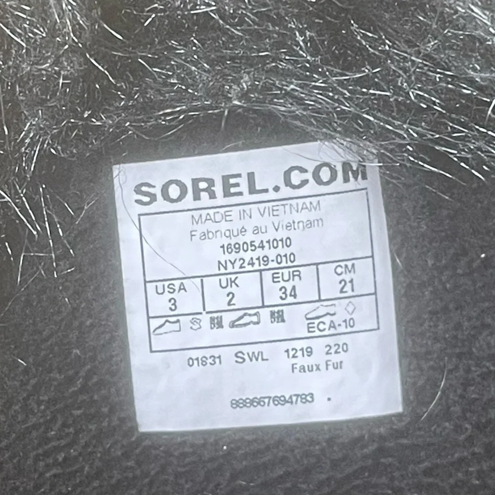 SOREL Youth waterproof Tofino II Boot Black Quarry size 3